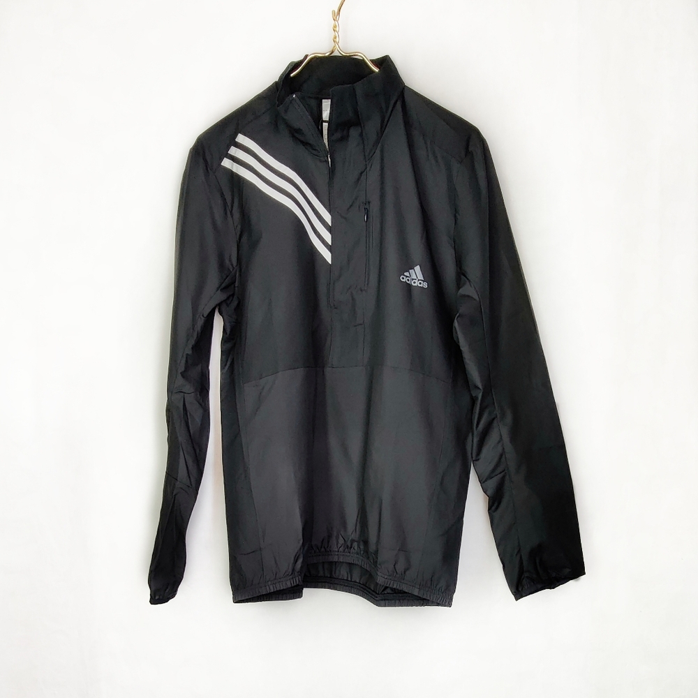 Adidas own the run jacket, size medium, black. NWT